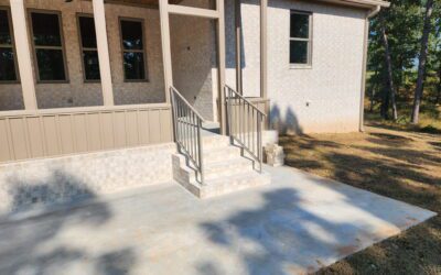 back porch custom iron stair rails